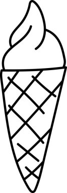 Dondurma Dondurma Konisi Vektör İllüstrasyonu