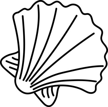Doodle Deniz Kabuğu Yumuşak Vektör İllüstrasyonu