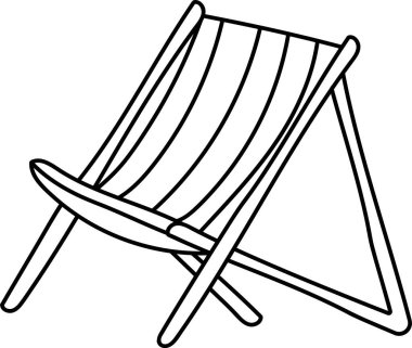 Doodle Sahili Sandalye Vektörü İllüstrasyonu