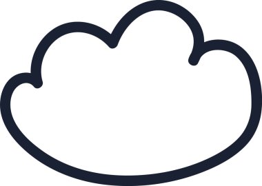 Doodle Bulut Simgesi Vektör İllüstrasyonu