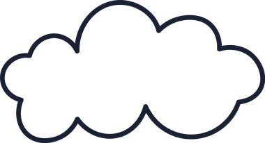 Doodle Bulut Simgesi Vektör İllüstrasyonu