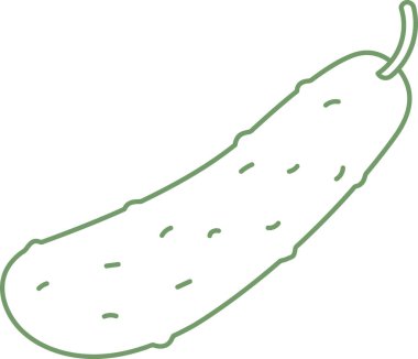 Doodle Cukkini Sebze Vektör İllüstrasyonu