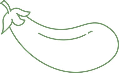 Doodle Patlıcan Sebze Vektör İllüstrasyonu
