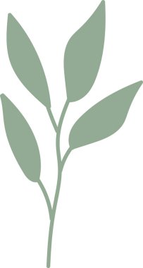 Yaprak Vektörü İllüstrasyonlu Yaban Çiçeği Şubesi