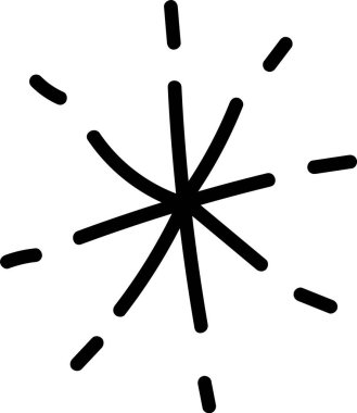 Doodle Lined Star Vektör İllüstrasyonu