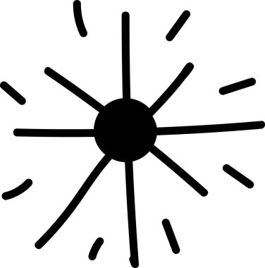 Doodle Lined Star Vektör İllüstrasyonu