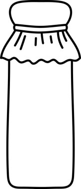 Dalgalı kapaklı bir şişeyi tasvir eden basit bir çizim. Pürüzsüz hatları olan ve simetriye odaklanan temiz, minimalist bir tarz. Kavramsal tasarımlar ve ambalaj modelleri için ideal.