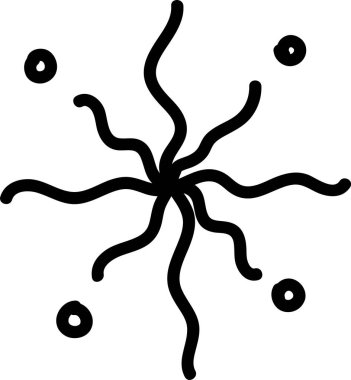 Doodle Çizgili Soyut Yıldız Vektörü İllüstrasyonu