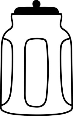 Kapaklı basit bir kavanoz sanatı. Temiz minimalist bir stili sergiliyor. Çizimde, tasarımı basitlik ve zarafeti vurgulayan cesur hatlar ve pürüzsüz eğriler yer alıyor..