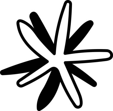 El Çizimi Soyut Yıldız Vektör İllüstrasyonu