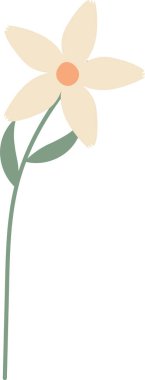 Tropikal Çiçek El Çekim Vektörü İllüstrasyonu