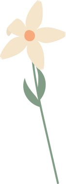 Tropikal Çiçek El Çekim Vektörü İllüstrasyonu