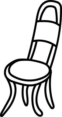 El Çizimi Sandalye Vektörü İllüstrasyonu