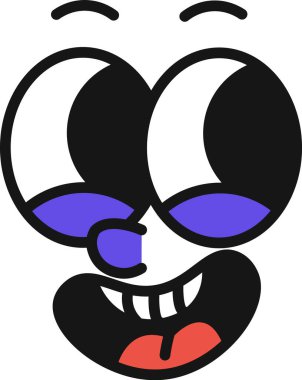 Çizgi film Karakteri Gülen Yüz Vektörü İllüstrasyonu