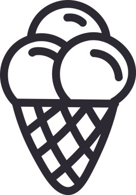 Dondurma Konisi Doodle Vektör İllüstrasyonu