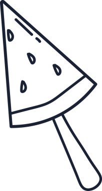Doodle Karpuz Dondurma Vektörü İllüstrasyonu