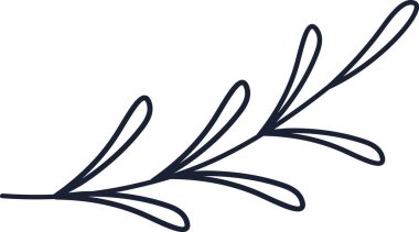 Doodle Çiçek Şubesi Vektör İllüstrasyonu