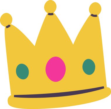 El Çizimi Peri Masalı Crown Vektör İllüstrasyonu