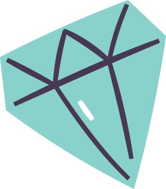 El Çizimi Elmas Vektör İllüstrasyonu