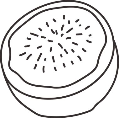 Doodle İncir Yarı Meyve Vektörü İllüstrasyonu