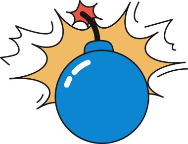 Fünye Vektörü Resimli Çizgi Film Bombası