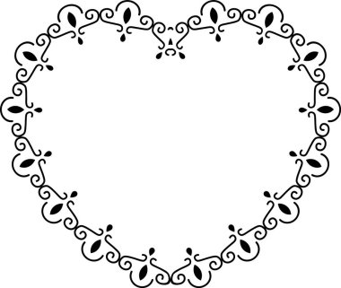 Kalp Dikişi Kenar Çerçeve Vektörü İllüstrasyonu