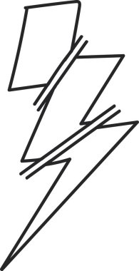Thunderbolt Doodle Simge Vektör İllüstrasyonu
