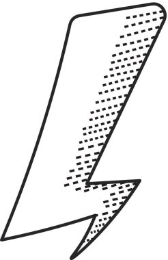 Thunderbolt Doodle Simge Vektör İllüstrasyonu