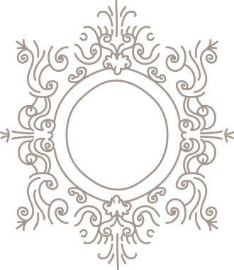 Vintage Dekoratif Katlanmış Yuvarlak Çerçeve Vektörü İllüstrasyonu
