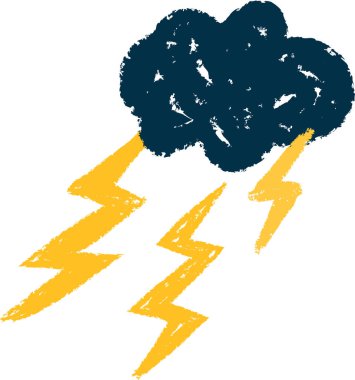 Boya Sanatı Gök Gürültüsü Vektör İllüstrasyonu