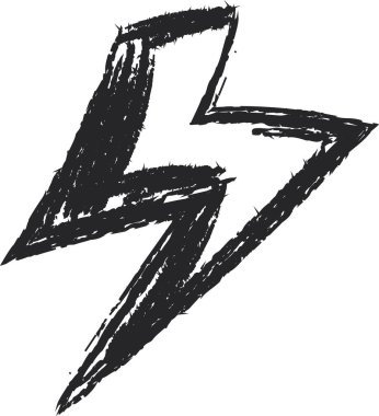 Thunderbolt Doodle Simge Vektör İllüstrasyonu