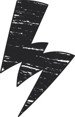Thunderbolt Doodle Simge Vektör İllüstrasyonu
