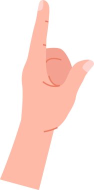 Minimalist bir tarzda parmakları yukarı doğru uzanan tek bir el. Yukarı dönük hareket, temiz çizgiler ve basit şekillerle tasvir edilir. Çizgi film vektör illüstrasyonu.