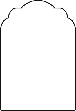 Yuvarlak kenarları temiz bir sanat tarzında yuvarlak bir mezar taşının minimalist ana hatları. Tasarım çeşitli projeler için uygun basit bir mezar taşı biçimi sergiliyor. Çizgi film vektör illüstrasyonu.