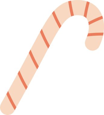 Basit bir şeker kamışı düz bir sanat tarzında çapraz çizgileri var. Görüntü, kıvrımlı ve düz çizgileri olan klasik bir bayram ikramını tasvir ediyor. Çizgi film vektör illüstrasyonu.