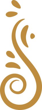 Zarif kıvrımları ve klasik sanat tarzıyla klasik bir dekoratif girdap. Zarif döngü ve büküm sonsuz bir süs unsuru yaratır. Çizgi film vektör illüstrasyonu.