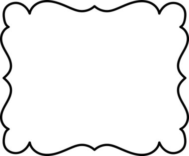 Kıvrımlı, istiridyeli, minimalist tarzda zarif bir çerçeve. Sınır tasarımı, klasik ve sofistike bir görünüm yaratan akış çizgilerine sahiptir. Çizgi film vektör illüstrasyonu.