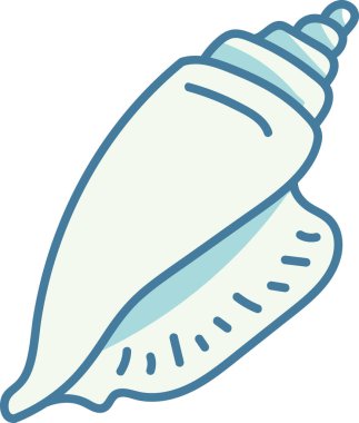 Düz kıvrımlı minimalist çizgili bir sanat tarzıyla tasvir edilmiş bir deniz kabuğu. Kabuk illüstrasyonunda basitlik ve zarafete temiz hatlarla vurgu yapılıyor. Çizgi film vektör illüstrasyonu.