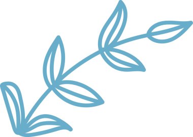 Pürüzsüz kıvrımları ve temiz çizgileri olan bir yaprak dalının minimalist çizgisi. Tasarım, uzatılmış yaprakları olan stilize bir bitki sapına sahiptir. Çizgi film vektör illüstrasyonu.