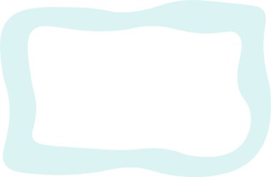 Dalgalı kenarlı, minimalist tarzda soyut bir çerçeve. Kenardaki kıvrımlar akışkan dikdörtgen bir şekil oluşturuyor. Çizgi film vektör illüstrasyonu