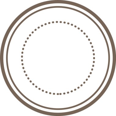 Basit bir çerçeve içinde noktalı çember olan katı bir çember gösterir. Bu amblem logolar ve foklar için mükemmel bir şekil sağlıyor. Çizgi film vektör illüstrasyonu