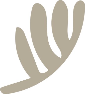 Düz kıvrımlı ve minimalist tarzda tek bir yaprak şekli. Yaprak şekli basit ve akıcı bir şekilde tasvir edilir, temiz çizgilerle. Çizgi film vektör illüstrasyonu.