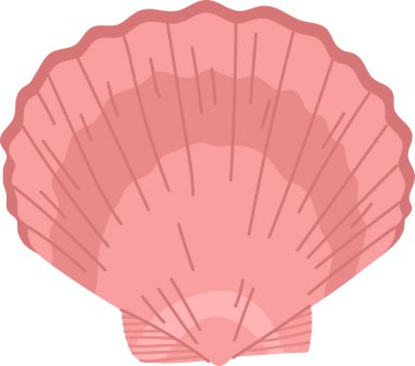 Pembe deniz tarağı kabuğu düz bir şekilde tasvir edilir, el çizimi tarzında ve yayılan çizgilerle. Deniz kabuğu görüntüsü, yaz için mükemmel basit ve zarif bir su motifi sergiliyor. Çizgi film vektör illüstrasyonu