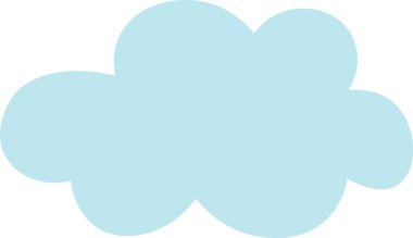 Görüntü basit, yuvarlak bir bulut şekli gösteriyor. Kabarık bir ışık formu kabarık bir atmosferik kütleyi temsil eder. Çizgi film vektör illüstrasyonu