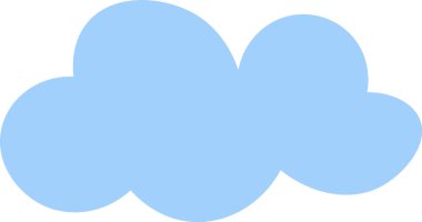 Minimalist tarzda yuvarlak kenarlı tek bir bulut. Bulut düz kıvrımlar ve temiz bir hatla tasvir edilir. Çizgi film vektör illüstrasyonu.