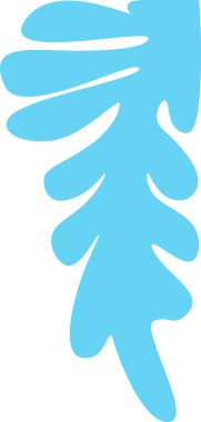 Tek, stilize bir bitki şekli düz, basit bir çizim tarzıyla gösterilir. Bu organik form yuvarlak kesitli ve akış hatlı bir yaprak ya da dala benzer. Çizgi film vektör illüstrasyonu