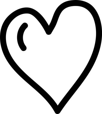 Cesur, elle çizilmiş bir kalp kalın siyah bir çizgi ile tasvir edilir. Basit, ikonik sembol sevgi ve sevgiyi taslak bir taslak kullanarak iletir. Çizgi film vektör illüstrasyonu