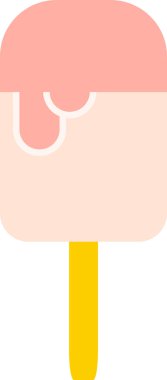 Düz buzlu şeker basit ve minimal bir şekilde resmedilir. Donmuş şeker çubuğun üzerinde hafifçe eridiğini gösteriyor. Çizgi film vektör illüstrasyonu