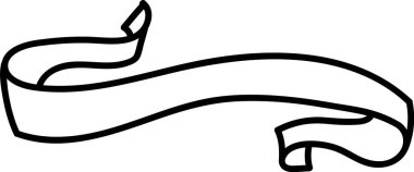 Akan bir kurdele, elle çizilmiş bir stil ve kalın bir hatla gösterilir. Bu parşömen yazısı metin yerleştirme ve klasik süsleme için mükemmel. Çizgi film vektör illüstrasyonu