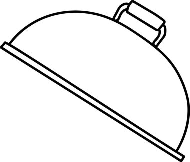 Basit bir sanat eseri kulplu bir kubbe. Bu mutfak gereçleri yemek sunumu için mükemmel. Çizgi film Vektör İllüstrasyonu.